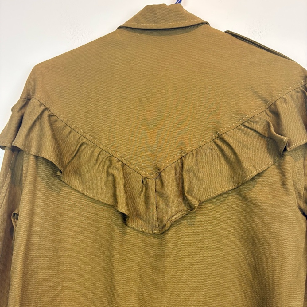 H&M TRF Khaki Ruffle Utility Jacket - Picture 11 of 15